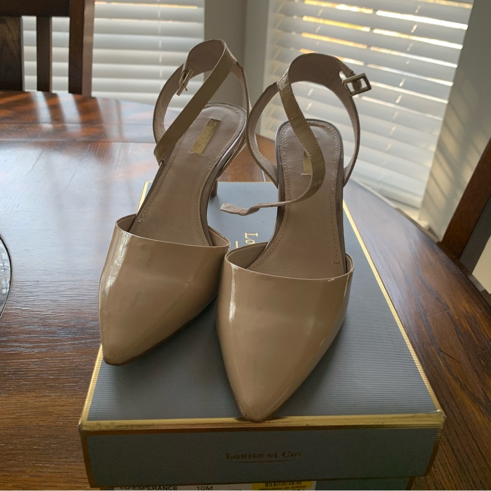 Louise et Cie Esperance Soft Patent Leather Pointed Toe Kitten Heels Size 10 - Picture 5 of 12